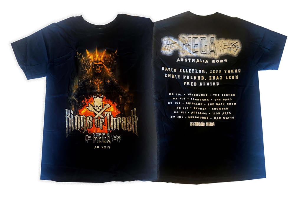 Image of KINGS OF THRASH - The Mega Years 2024 Aussie Tour Shirt