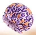 Leopard Floral Satin Print Reversible Bonnets
