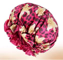 Leopard Floral Satin Print Reversible Bonnets