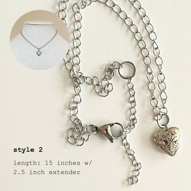 silver small locket necklaces