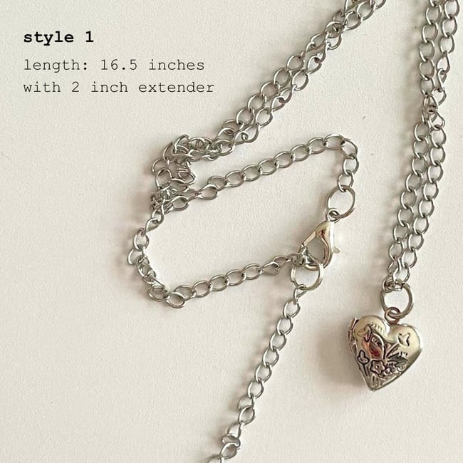 silver small locket necklaces