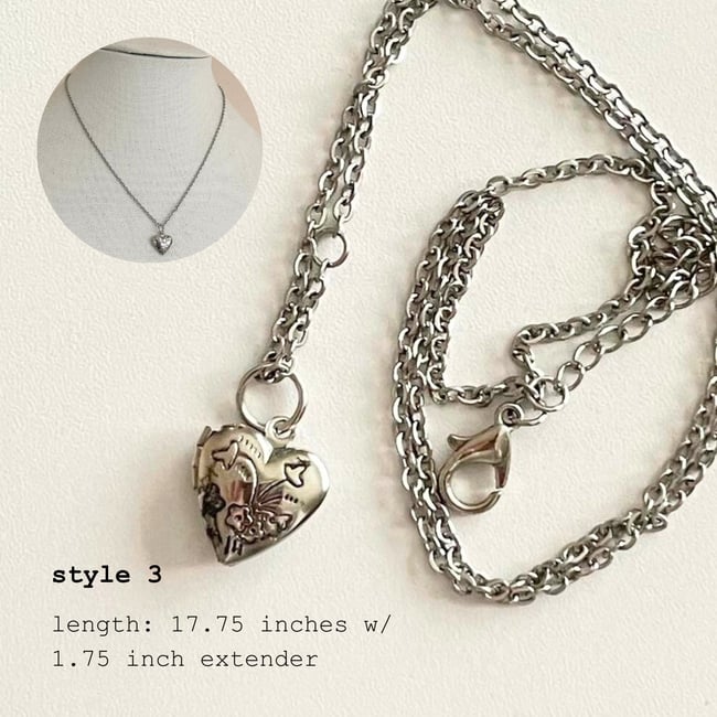 silver small locket necklaces