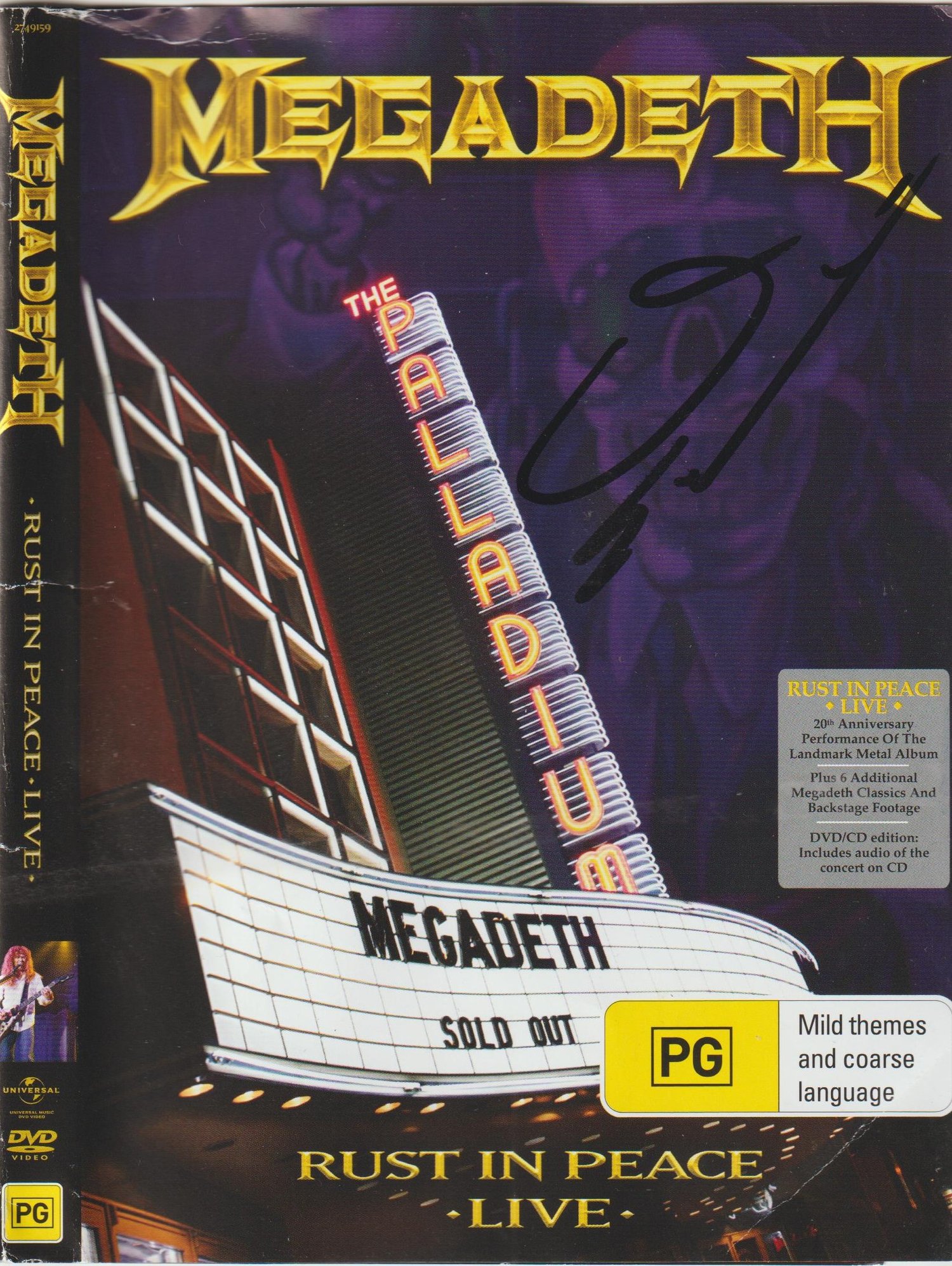 Image of MEGADETH - Rust In Peace Live - SIGNED DVD