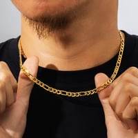 Image 1 of 5mm Gold Figaro Chain