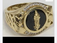 Image 2 of Black stone religious ring