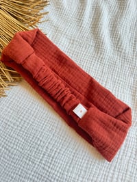 Image 3 of Bandeau adulte Margot Corail / Terracota / Fleuri paquerette