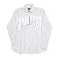 Manifest Grey Striped Shirt Medium