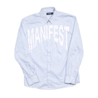 Manifest Blue Striped Shirt Medium