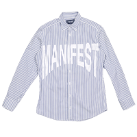Manifest Blue Striped Slim Fit Shirt Medium