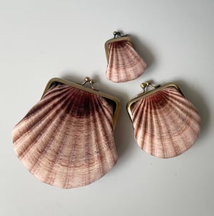 Image of Seashell purses, set of three, velvet and silk pouches