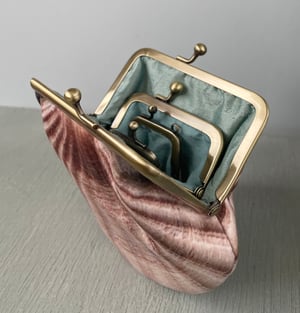Image of Seashell purses, set of three, velvet and silk pouches