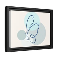 Image 2 of Framed Butterfly Line Art Matte Canvas — Minimal Blue Abstract Wall Art