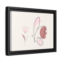 Image 2 of Framed Minimalist Pink Butterfly Canvas Art