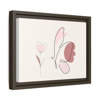 Image 5 of Framed Minimalist Pink Butterfly Canvas Art