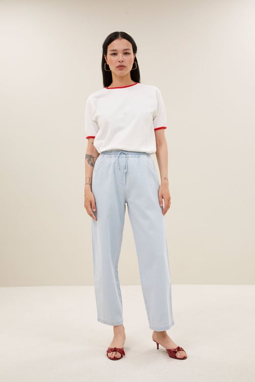 Image of 2-Pantalón sol bleached denim pants bleached denim