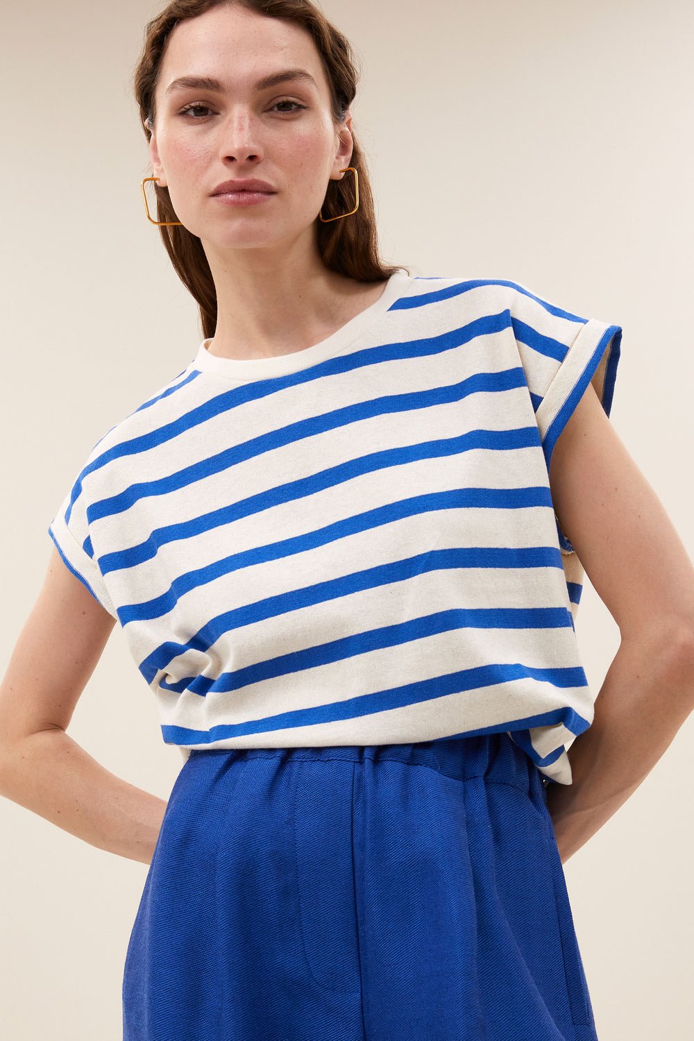 Image of 1-Camiseta tobi stripe top azul blue stripe