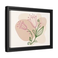 Image 2 of Framed Floral Canvas Art – Pink Minimalist Tulip Wall Decor