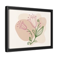 Image 5 of Framed Floral Canvas Art – Pink Minimalist Tulip Wall Decor