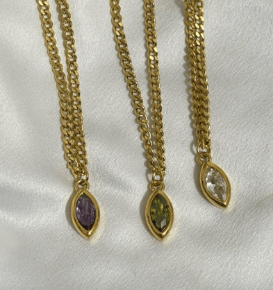 Image of Stainless Steel teardrop necklace