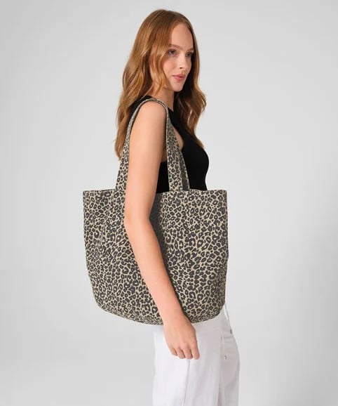 Image of Vintage Leopard Print -  Canvas Shopper Bag