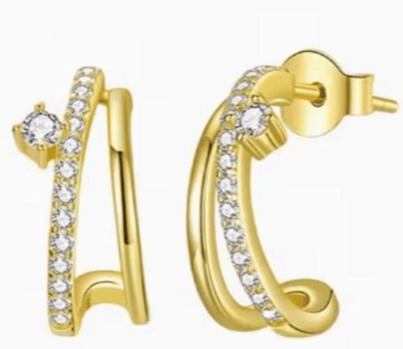 Image of Double huggie earrings