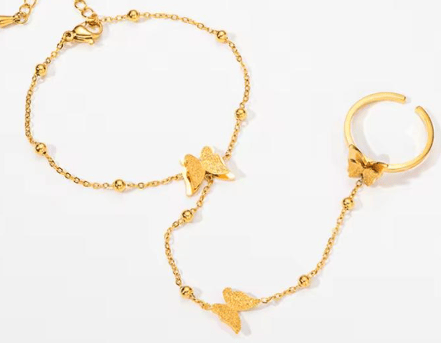 Image of Stainless steel butterfly handchain