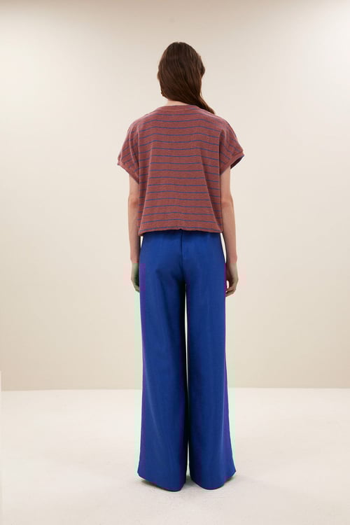 Image of 1-Top Tyler Slub stripe top withered rose stripe