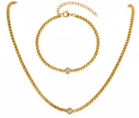 Image of Stainless steel middle stone set