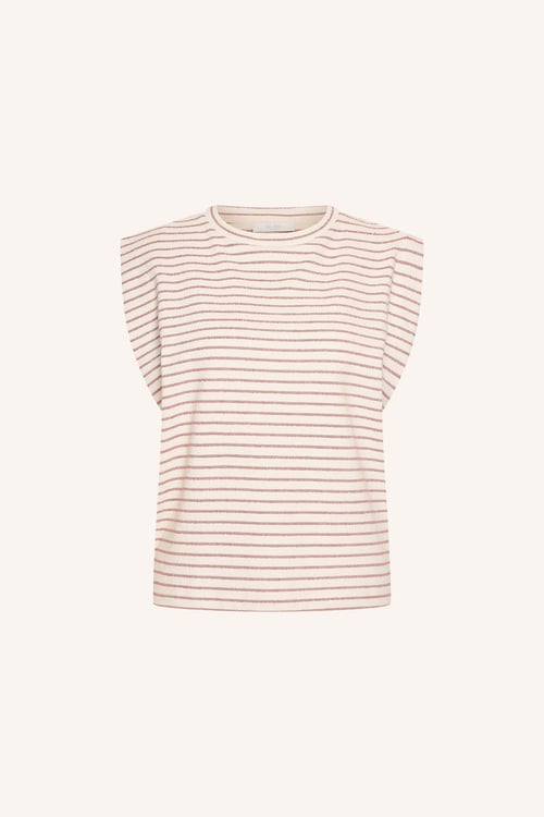 Image of 1-Jersey Diede rayas rosa palo heavy jersey stripe top sunset rose