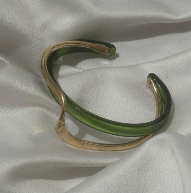 Image of Green wave adjustable bangle