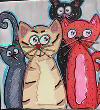 Image 2 of Mixed media painting Cats