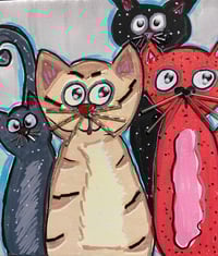 Image 3 of Mixed media painting Cats