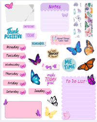 Handmade Butterfly Themed Planner Stickers, journal, calendar, organize, weekly, washi, to do, note