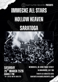 March 28th Gig: Immecke All Stars, Hollow Heaven, Saratoga