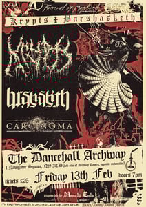 Image of TICKETS NOW ON THE DOOR - KRYPTS, BARSHASKETH + CARCINOMA