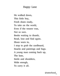 Image 1 of Happy Lane - Poem Postcard (7x5 size)