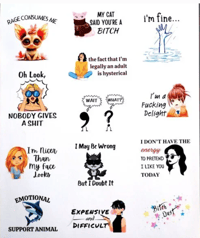 13 Handmade Colorful Funny Stickers, sarcastic, journal, scrapbook, planner, tumbler, phone, laptop