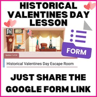 Image 3 of United States Valentines Day Presidents Day Escape Room Lesson Activity