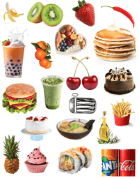 21 Fun Food Themed Stickers, Handmade, cherries, boba, fruit, laptop, journal, planner, phone