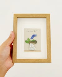 Image 1 of "Sea glass, blue orchids" | 5"x7"