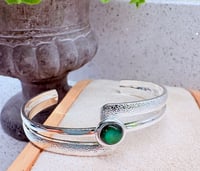 Image 1 of Green Abalone Crackle Cuff