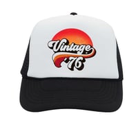 Image 1 of Vintage '76 Custom Trucker Hat, Birthday Celebration Milestone Group Hats