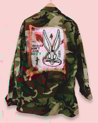 Image 3 of BUNNY ¥ MILITARY JACKET ¥IBIZA ¥ CAMOUFLAGE ¥ UPCYCLED ¥ VINTAGE ¥ 