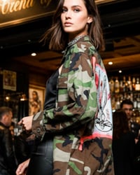 Image 1 of BUNNY ¥ MILITARY JACKET ¥IBIZA ¥ CAMOUFLAGE ¥ UPCYCLED ¥ VINTAGE ¥ 