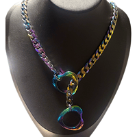 Image 1 of Big Rainbow Hearts slip chain