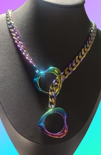 Image 2 of Big Rainbow Hearts slip chain