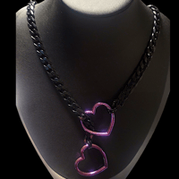 Image 1 of  Hearts in Chains Purple thicker slip chain