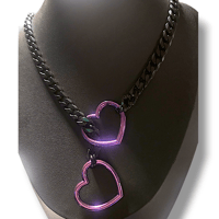 Image 2 of  Hearts in Chains Purple thicker slip chain