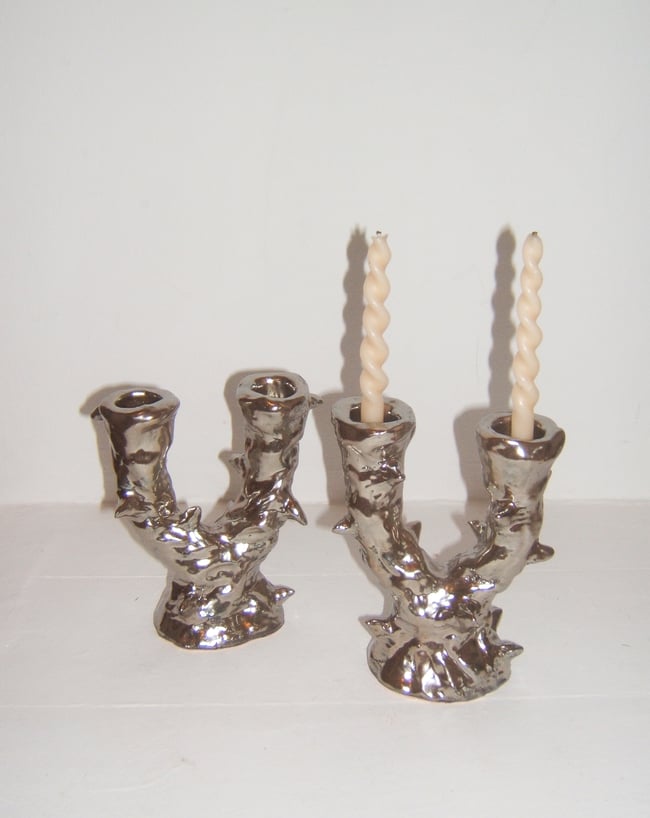 Silver Thorns Candelabra 