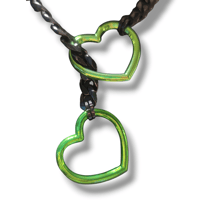 Image 3 of Hearts in Chains 2 greens thicker slip chain